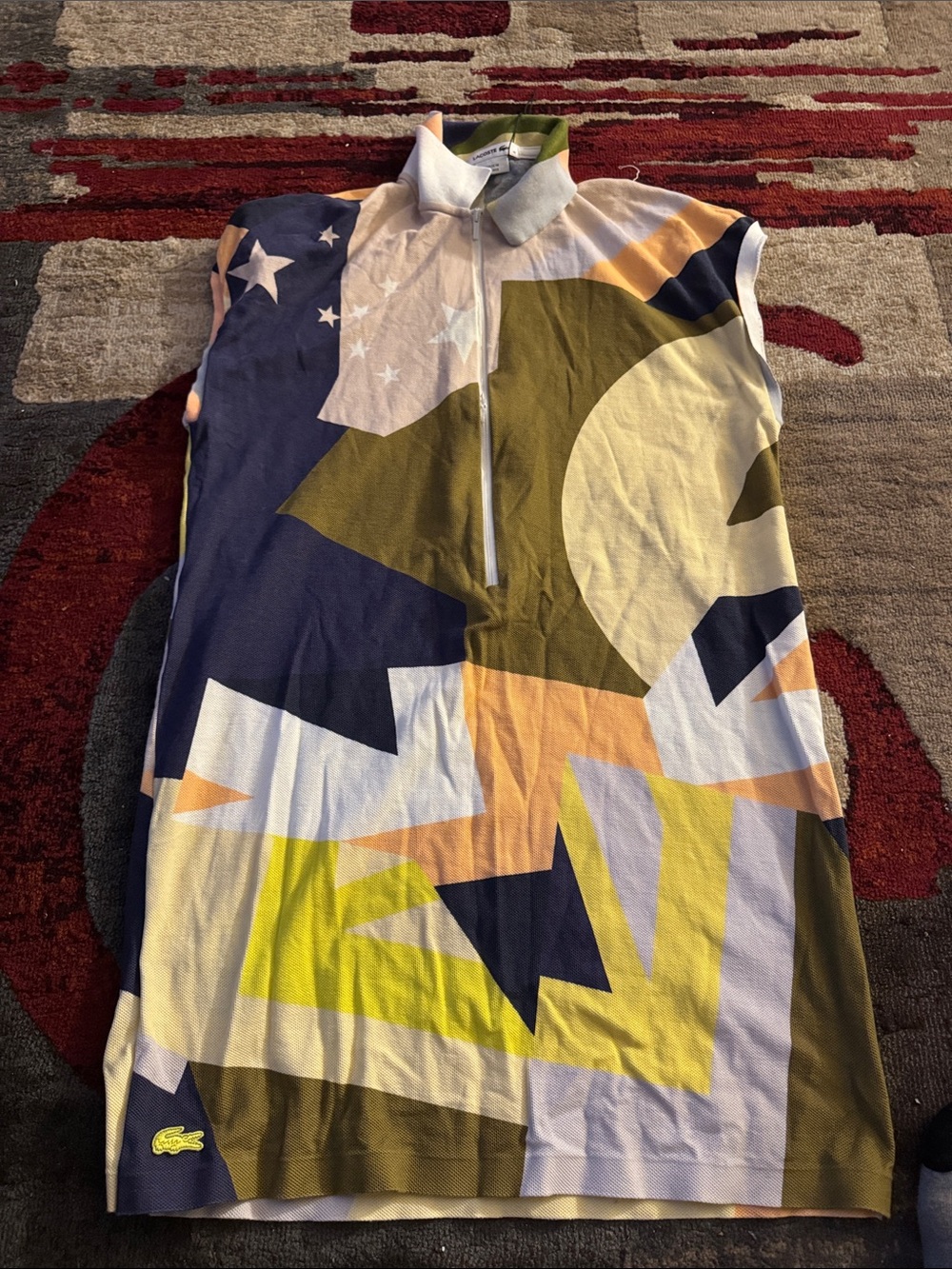 Lacoste Multicolor Abstract Geo Sleeveless Polo Dress